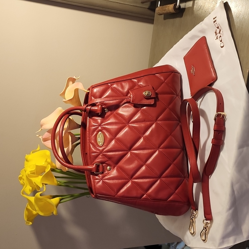 Coach Margot satchel/ Small  matching color Coach wallet/ ID /key chain